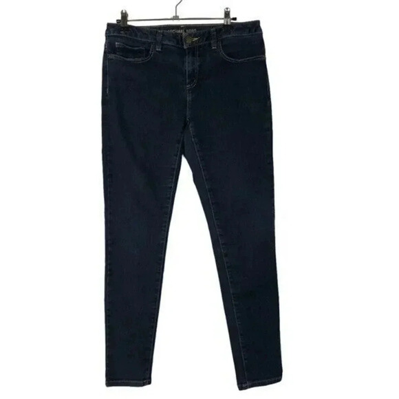 Michael Kors Dark Wash Mid Rise Izzy Cropped Skinny Jeans 6 - Picture 1 of 3